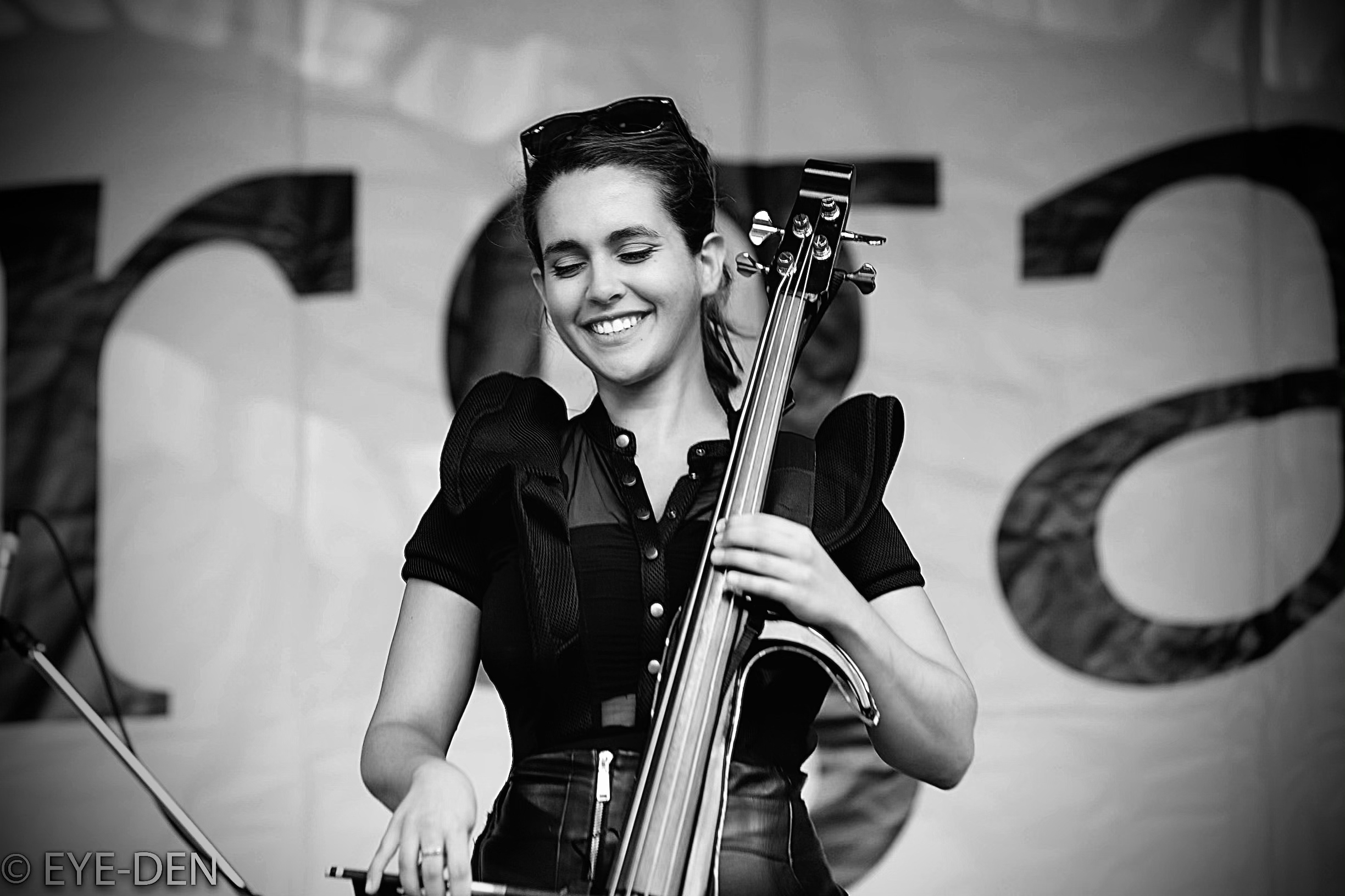 Darya Zonoozi, performing on her Yamaha Electric cello at Tirgan Festival with an Iraninan/Canadian Band, Bjahan in Toronto, Canada - Summer 2019 Photo by Eyedebimagery